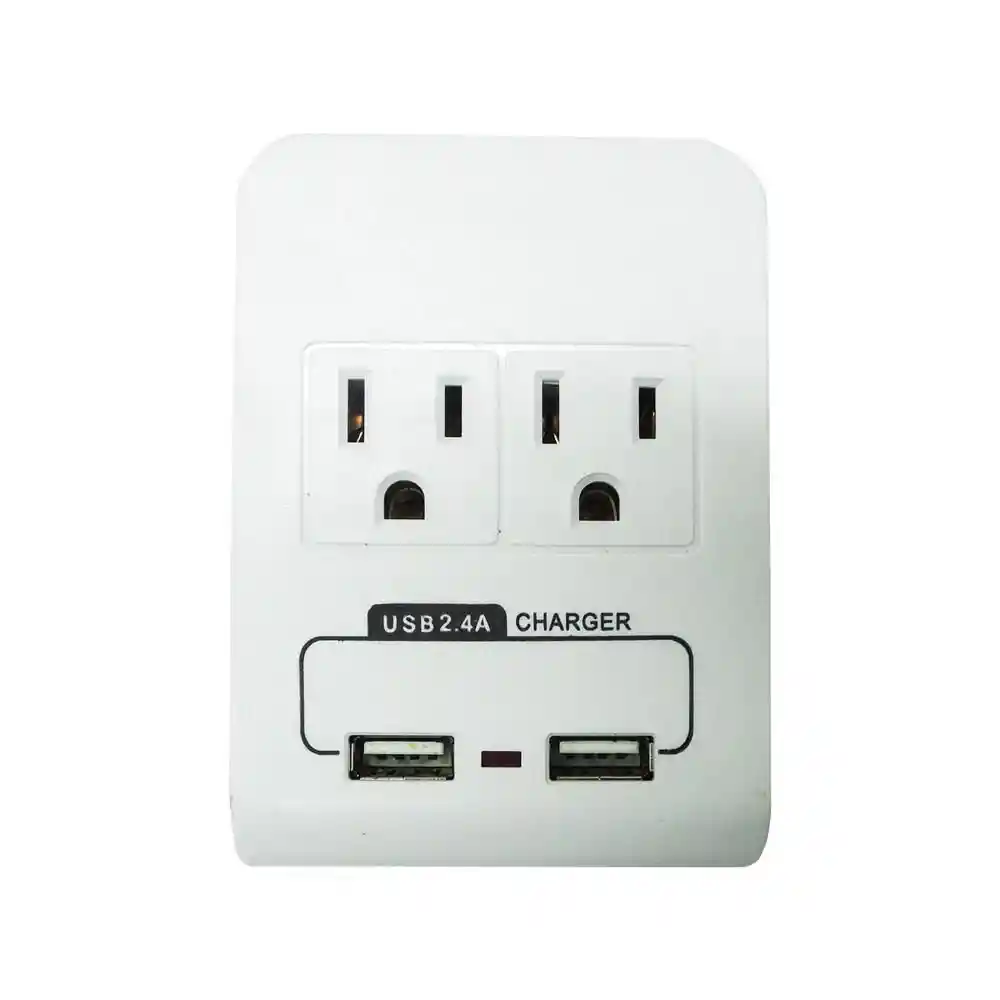 Multitoma de 2 Salidas + Dos Puertos de Carga Usb Ferrenovo Fn23397