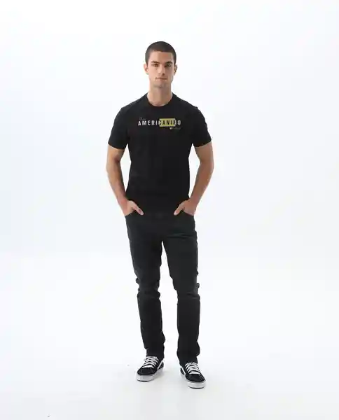 Camiseta Hombre Negro Talla M 849F003 Americanino