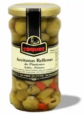 Coquet Aceitunas Verdes Rellenas de Pimiento