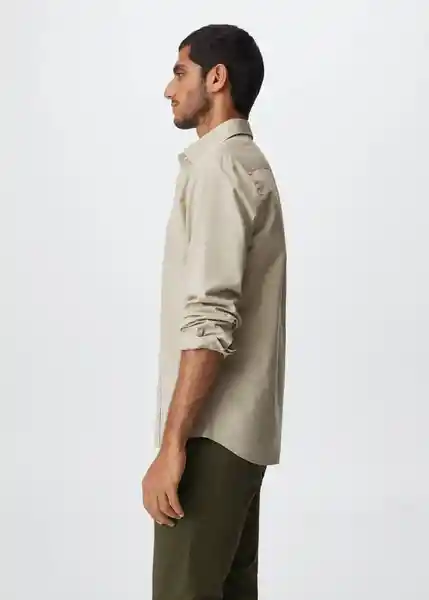 Camisa Lumiere Beige Talla Xxl Hombre Mango