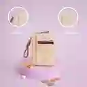 Tarjetero Básico Serie Morado Con Asa Café Miniso