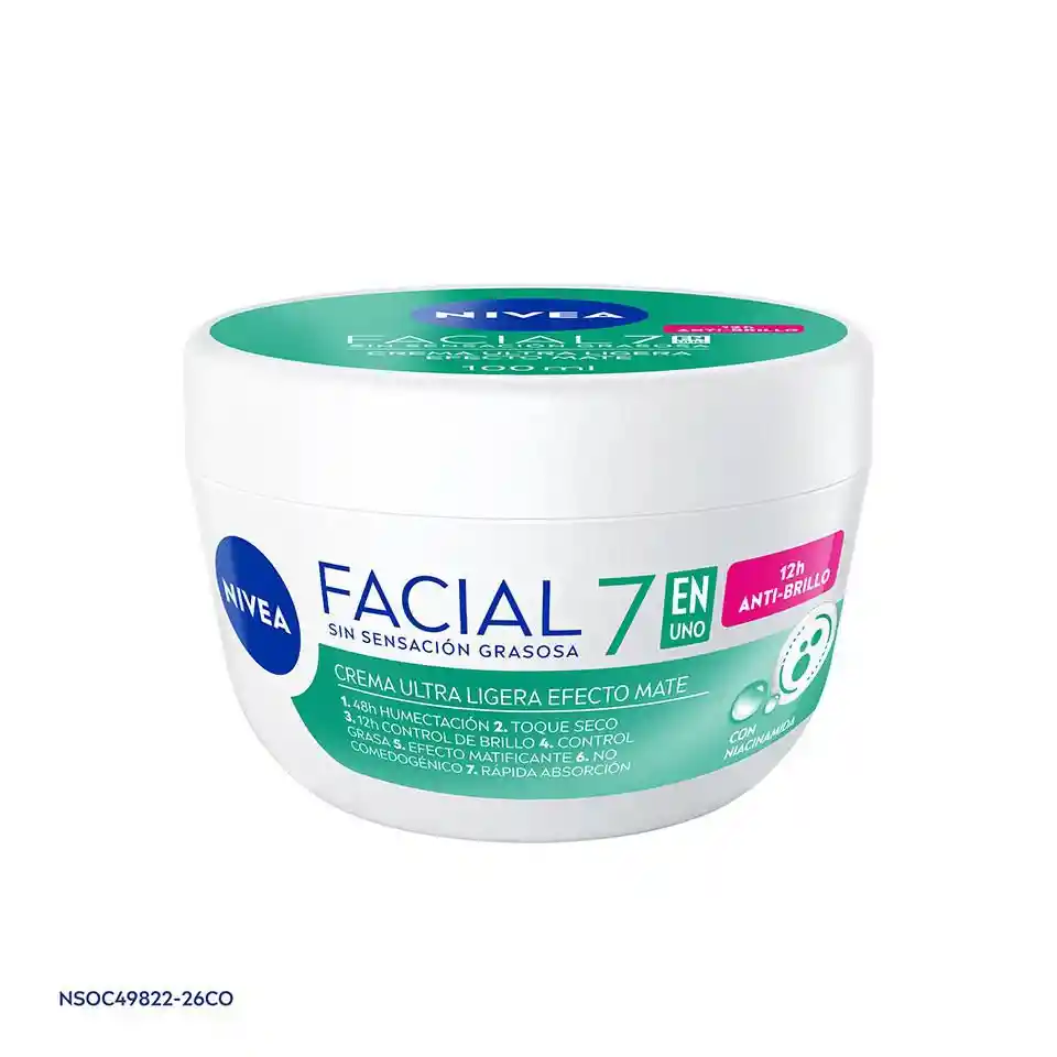 Crema Nivea Ligera Efecto Mate (100 Ml)