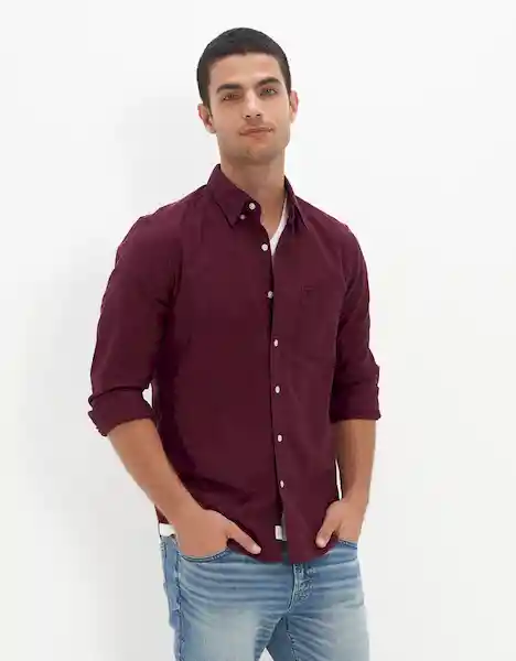 Camisa Hombre Borgoña Talla SMALL 400381768894 American Eagle