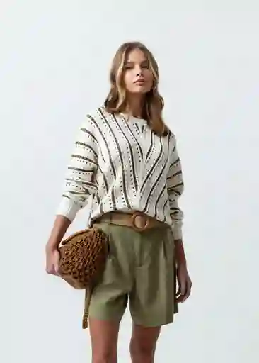 Suéter Tejido Mujer Crudo Abedul M 482G017 Naf Naf