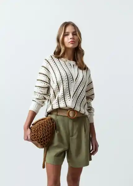 Suéter Tejido Mujer Crudo Abedul M 482G017 Naf Naf