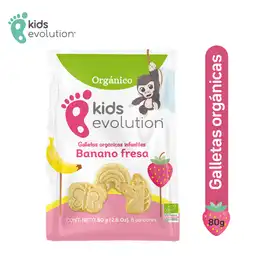 Kids Evolution Galleta Orgánica Infantil Banano Fresa