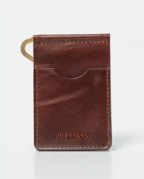 Billetera Clip Leather Goods Café Castaño Oscuro Chevignon