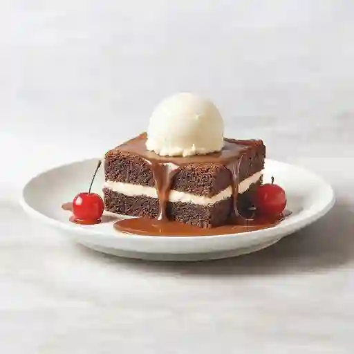 Brownie con helado