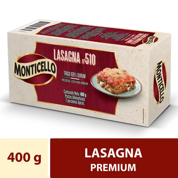Monticello Pasta Lasagna No. 510 Clásica