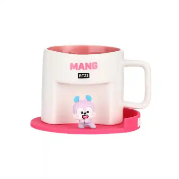 Bt21 Taza Cerámica Con Portavasos Mang Colección 450 mL