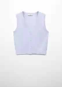 Chaleco Luka Celeste Talla S Mujer Mango