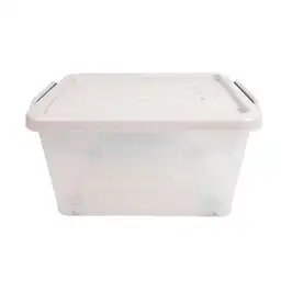 Caja Organizadora Rueda Transparente Color Piedra