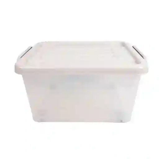 Caja Organizadora Rueda Transparente Color Piedra