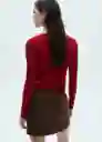 Abrigo Cardigan Oporta Rojo Talla L Mujer Mango