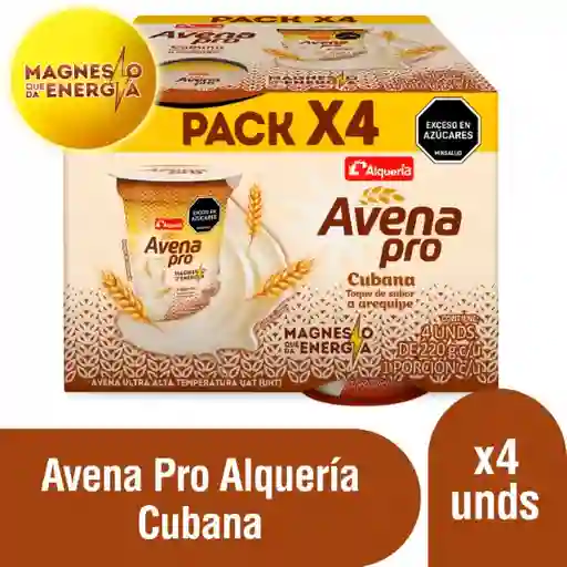 Avena Alquería Pro Cubana Vaso 4 x 220 g