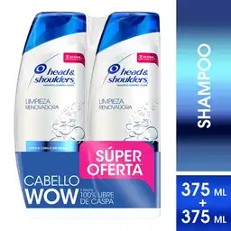 Head & Shoulders Pack Shampoo Limpieza Renovadora 375 mL x 2 Und