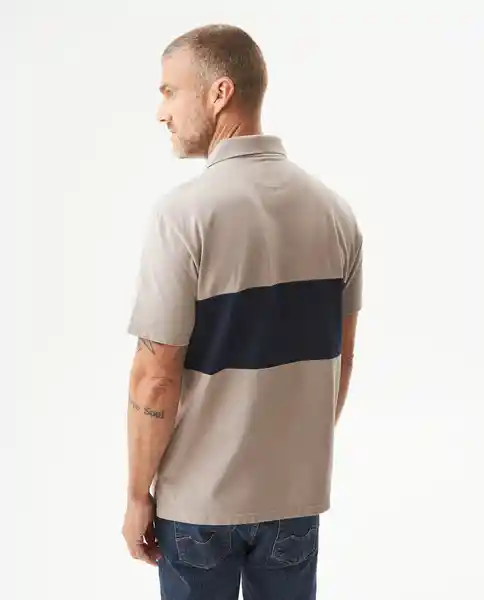 Camiseta Block Polo Hombre Beige Atmósfera Medio T L Chevignon