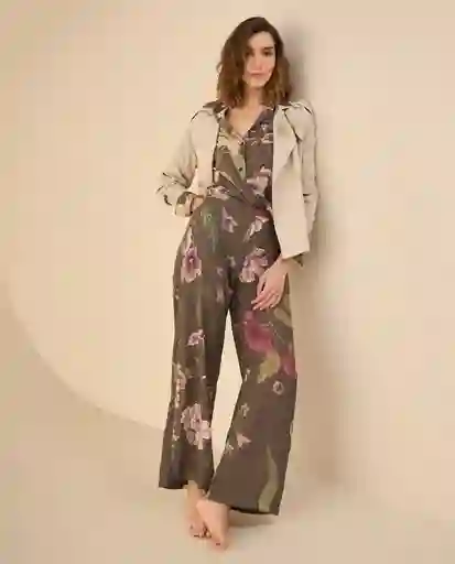 Pantalón Verde Aceituna Oscuro Talla M 432G009 Esprit