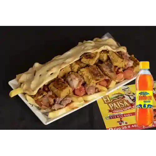 Combo Salchipapa Especial + Colombiana 400 ml