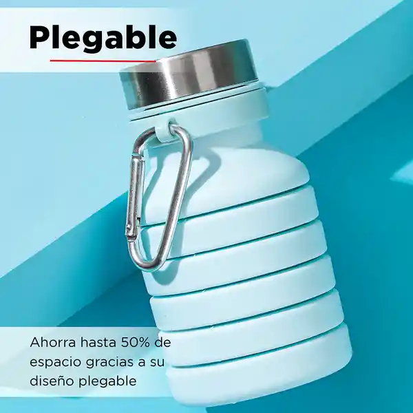 Miniso Termo de Silicona Plegable Azul 550 mL