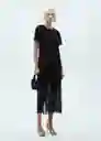 Vestido Xcarlis Negro Talla L Mujer Mango