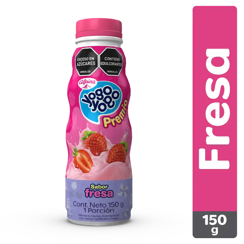 Yogo Yogo Yogurt Alimento Lácteo Sabor Fresa