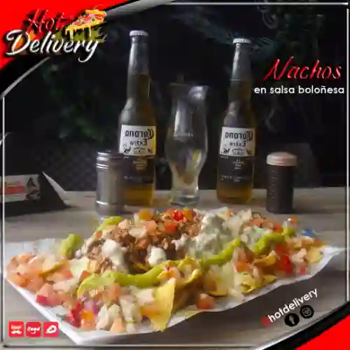 Nachos en Salsa Boloñesa