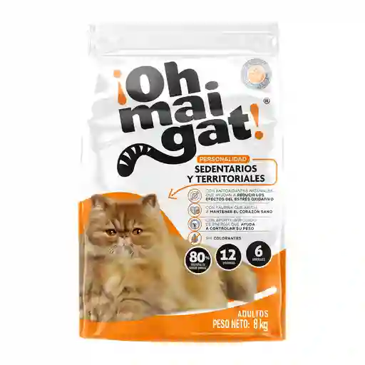 Ohmaigat Alimentos para Gato Adulto Sedentarios  8kg