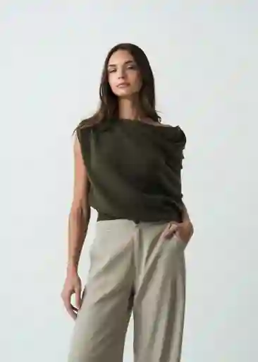 Blusa Manga Sisa Verde Galeras Ultraoscuro S 082G075 Naf Naf