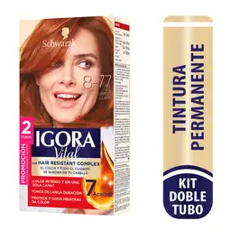 Igora Vital Kit Doble Tubo de Tinte Capilar Tono 8-77 Cobrizo Claro