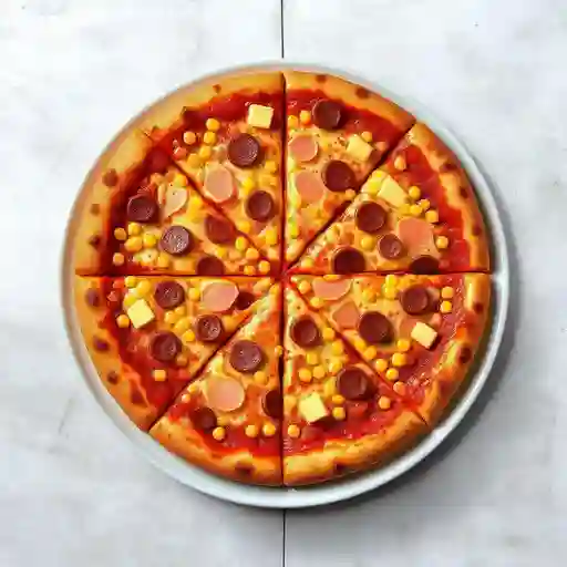 Pizza Grande 12 Porciones De 42cm Con Maiz Y Salchicha Gratis