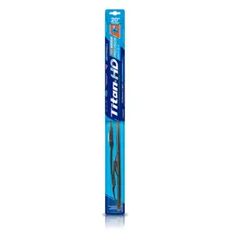 Wiper Blade Metálica de Alta Calidad Con Diseño Original de la Marca Titan. de Precio de Entrada Viene Instalado el Acople Original Oem Para Gancho Pequeño. Incluye el Acople Universal Para Gancho Grande, Bayoneta y Pin (2 Adaptadores 4 Brazos). Viene Con 