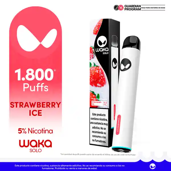 WAKA SOLO Vape Strawberry Ice-5%1.800 puff
