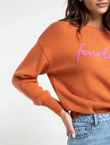 Blusa Tejido Fearles Mujer Naranja Medio T.M 483E051 Naf Naf