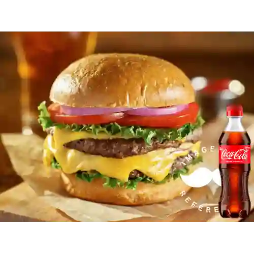 Combo Hamburguesa Doble&Papas +Cocacola Orig 400ml
