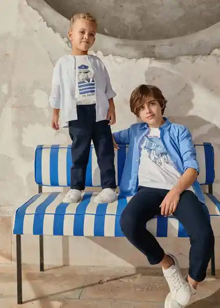 Camisa Ignacio Celeste Talla 72 Niños Mango