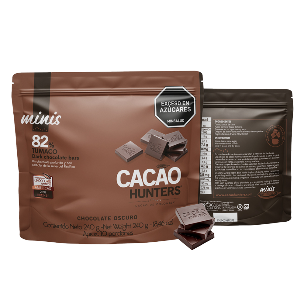 Cacao Hunters Minis 240gr Tumaco 82%