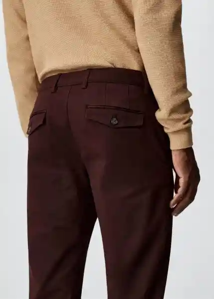 Pantalón Prato Vino Talla 36 Hombre Mango