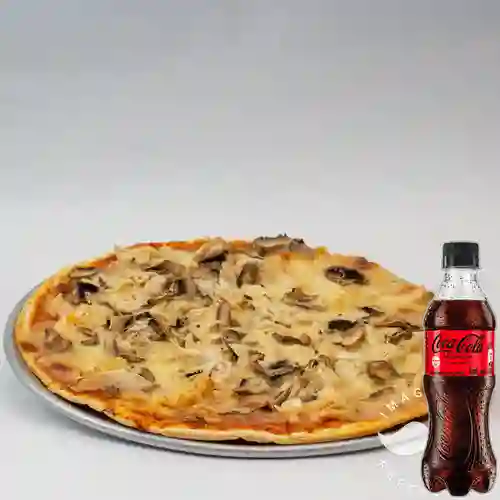 Combo Pizza Pollo Champiñones +Cocacola S/az 400ml