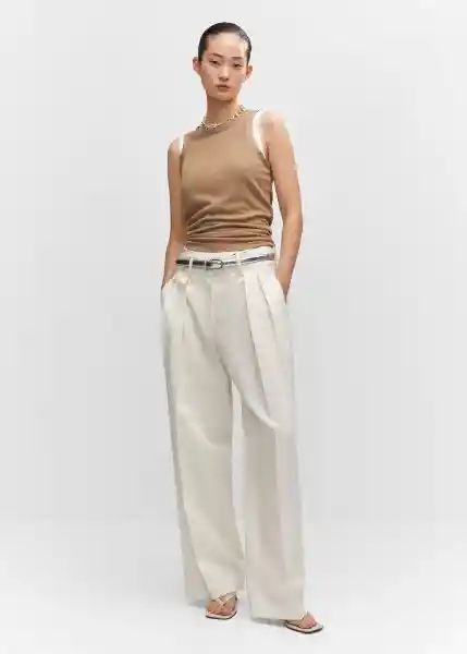 Pantalón Biel Blanco Talla 36 Mujer Mango