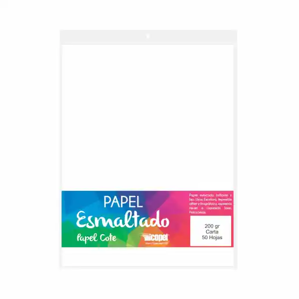Icopel Papel Carta Esmaltado x 50 Hojas