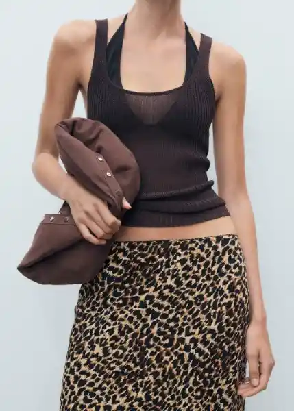 Falda Lion Marrón Talla S Mujer Mango