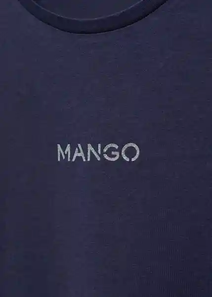 Camiseta Mangolog-H Navy Talla L Mujer Mango