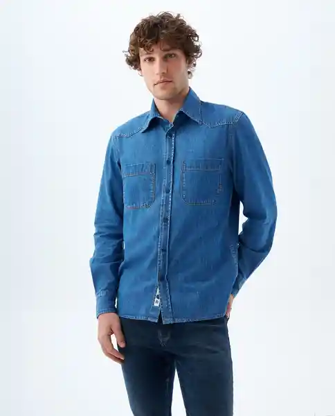 Camisa Hombre Azul Talla M 519f000 Americanino