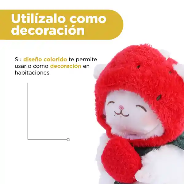Peluche Cordero Baa Sombrero de Fresa Serie Miniso