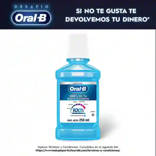 Enjuague Bucal Con Sabor A Menta Refrescante Oral-B 100% De Tu Boca Cuidada250 ml