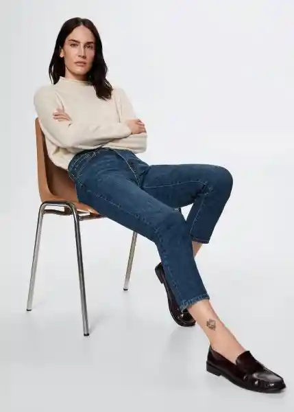 Jeans Claudia Tejano Oscuro Talla 50 Mujer Mango