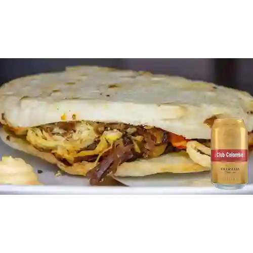 Combo Arepa Mixta + Club col. Dorada Lta 330ml