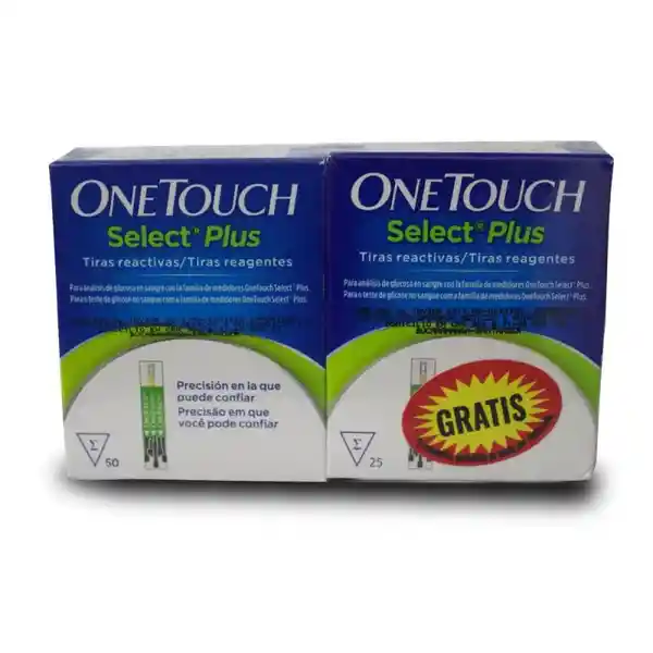 One Touch Kit Tiras Reactivas Select Plus + Tiras 75 Unidades