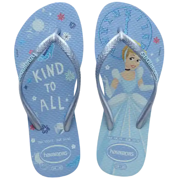 Sandalias Kids Slim Princess Azul Agua T. 36 4123328 Havaianas